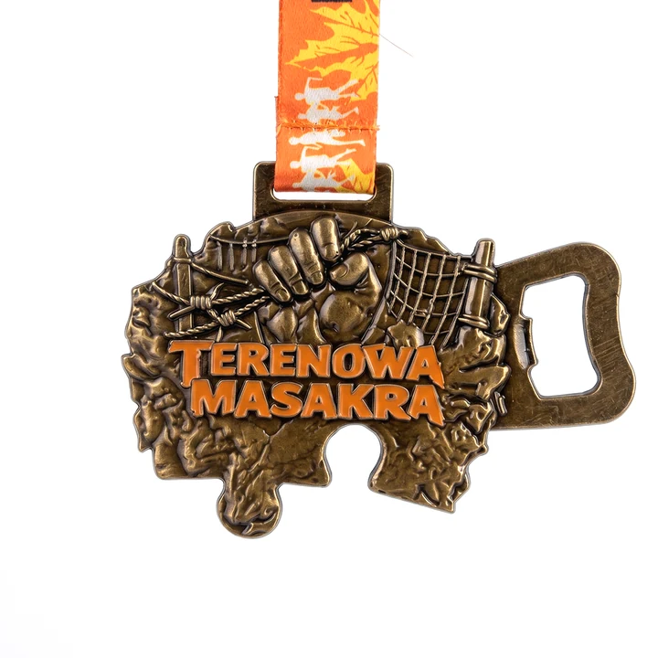 Medale sportowe na zamówienie — personalizowany medal odlewany ze stopu ZNAL z galwanizacją, realizacja Spinfactory